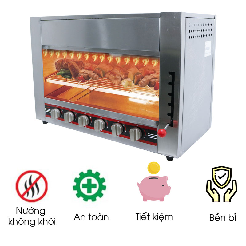Lò nướng Salamander 6 họng gas Việt Nam