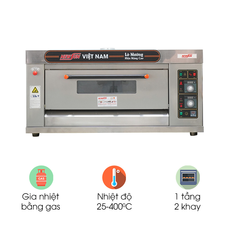 Lò nướng bánh NEWSUN 1 tầng 2 khay HLY-102 (Gas)