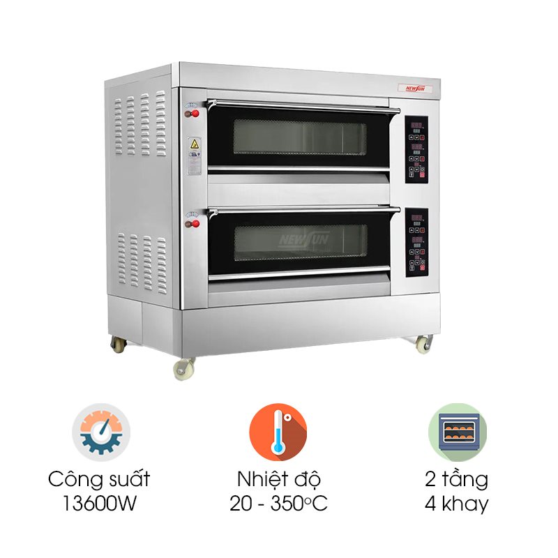 Lò nướng bánh NEWSUN 2 tầng 4 khay XYF-2KA-NM (bảng điện tử)