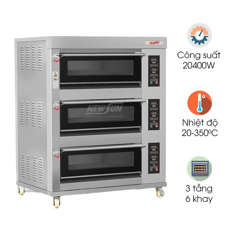 Lò nướng bánh NEWSUN 3 tầng 6 khay XYF-3KA-NM (bảng điện tử)