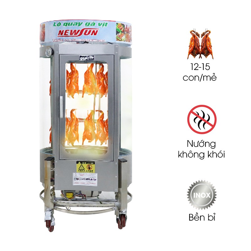 Lò quay gà vịt 680 than/gas xoay