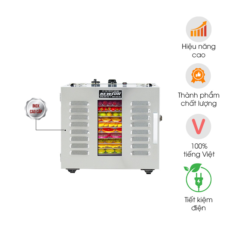 Tủ sấy hoa quả hiệu năng cao 10 khay