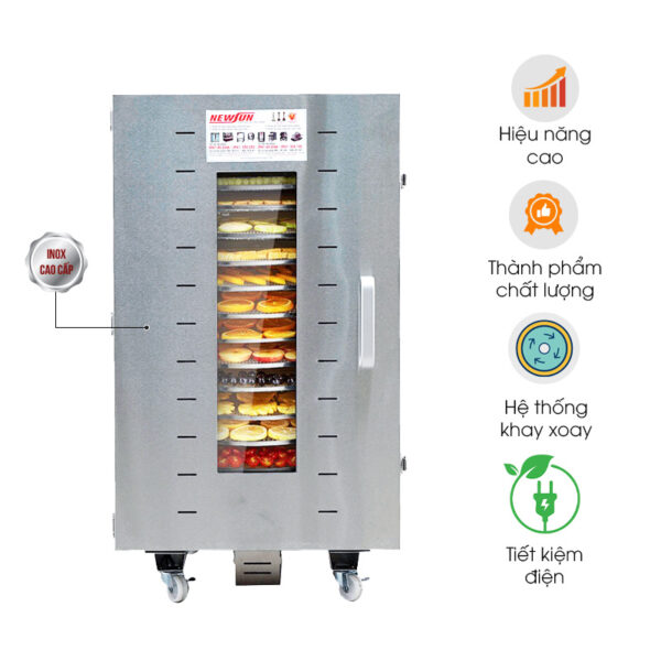 Máy sấy hoa quả hiệu năng cao 16 khay (dạng xoay)