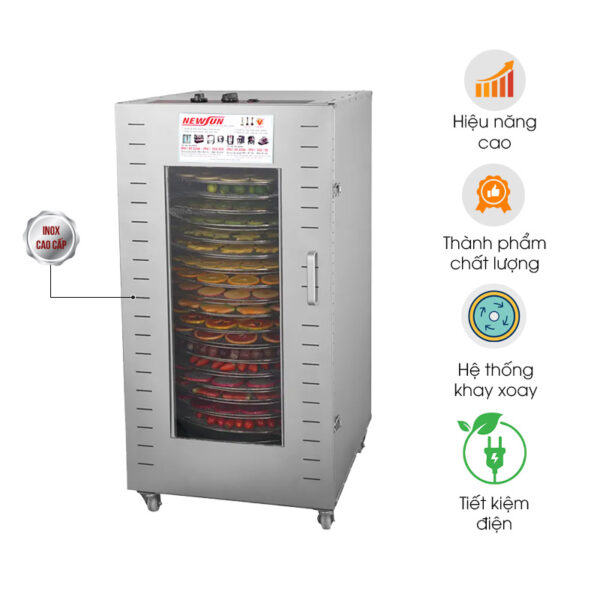 Máy sấy hoa quả hiệu năng cao 22 khay dạng xoay