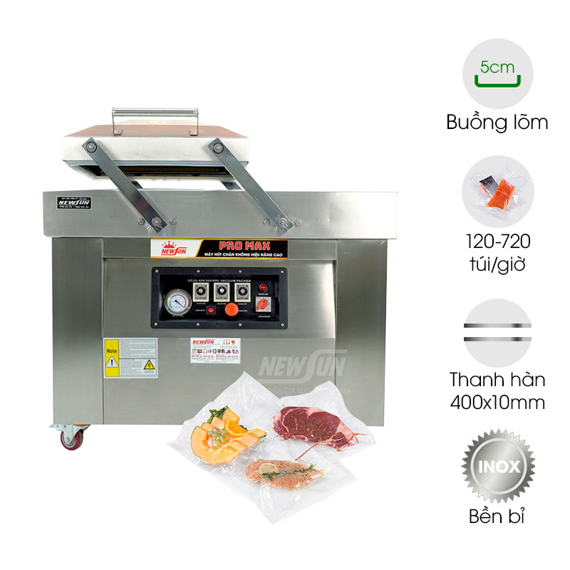 Máy hút chân không DZQ400-2SB NEWSUN Promax (2 buồng lõm 5cm)