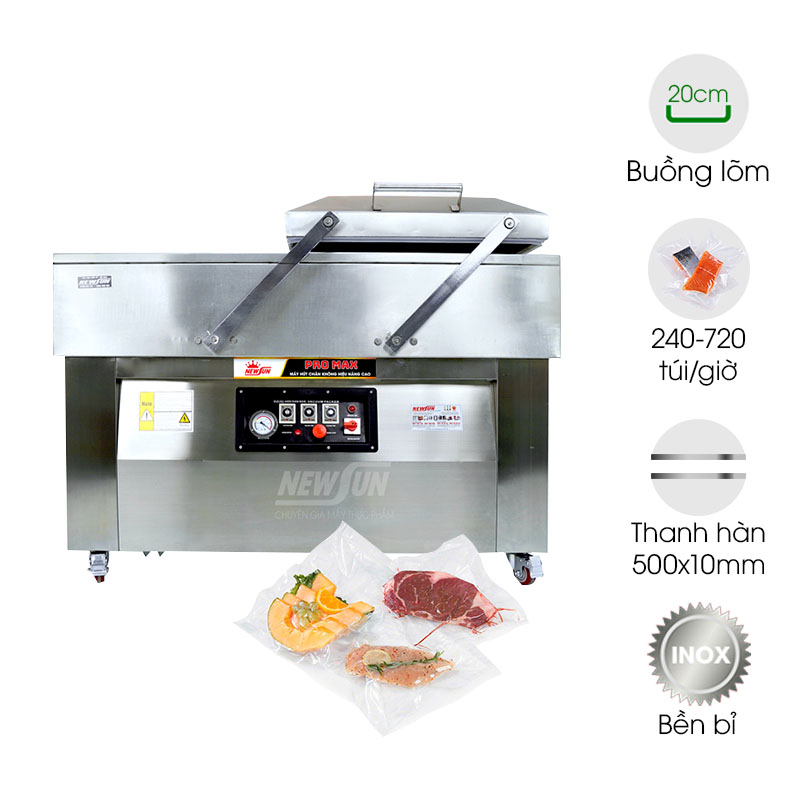 Máy hút chân không DZQ500-2SB NEWSUN Promax (2 buồng lõm 20cm)