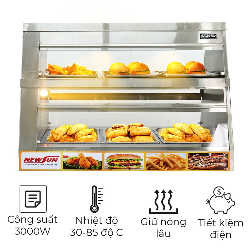 Tủ giữ nóng thực phẩm 2 tầng 1m2 HW-4P