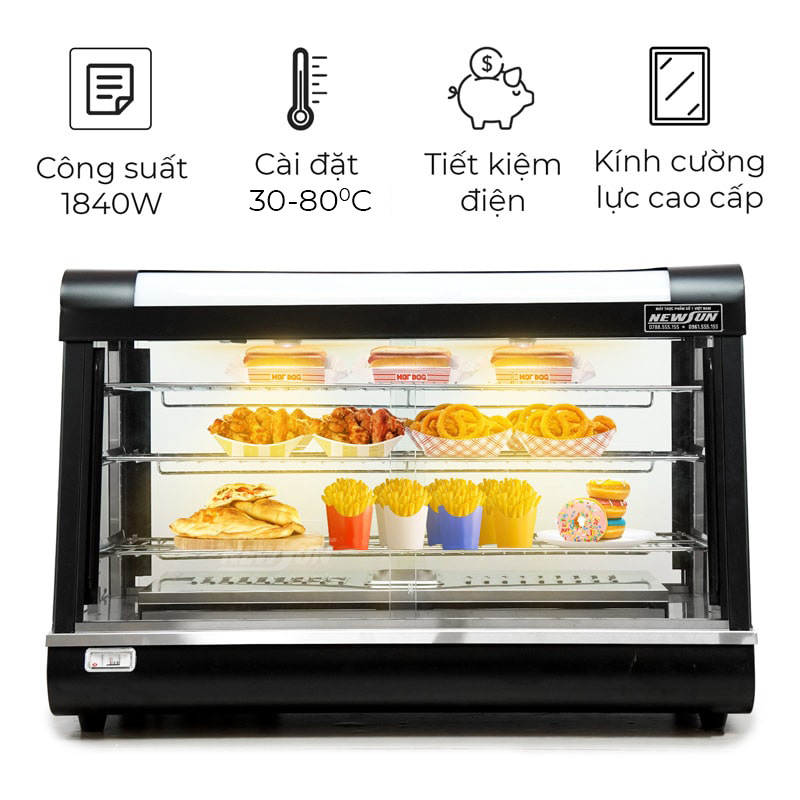 Tủ giữ nóng thực phẩm chiên rán HW-60-2