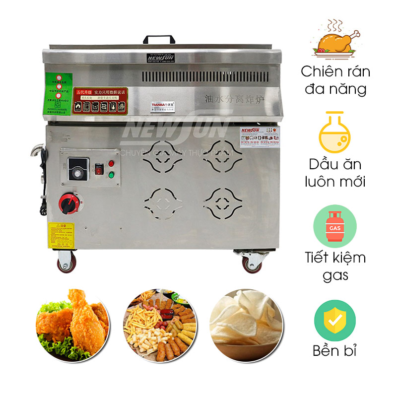 Bếp chiên tách dầu 35L dùng gas NEWSUN