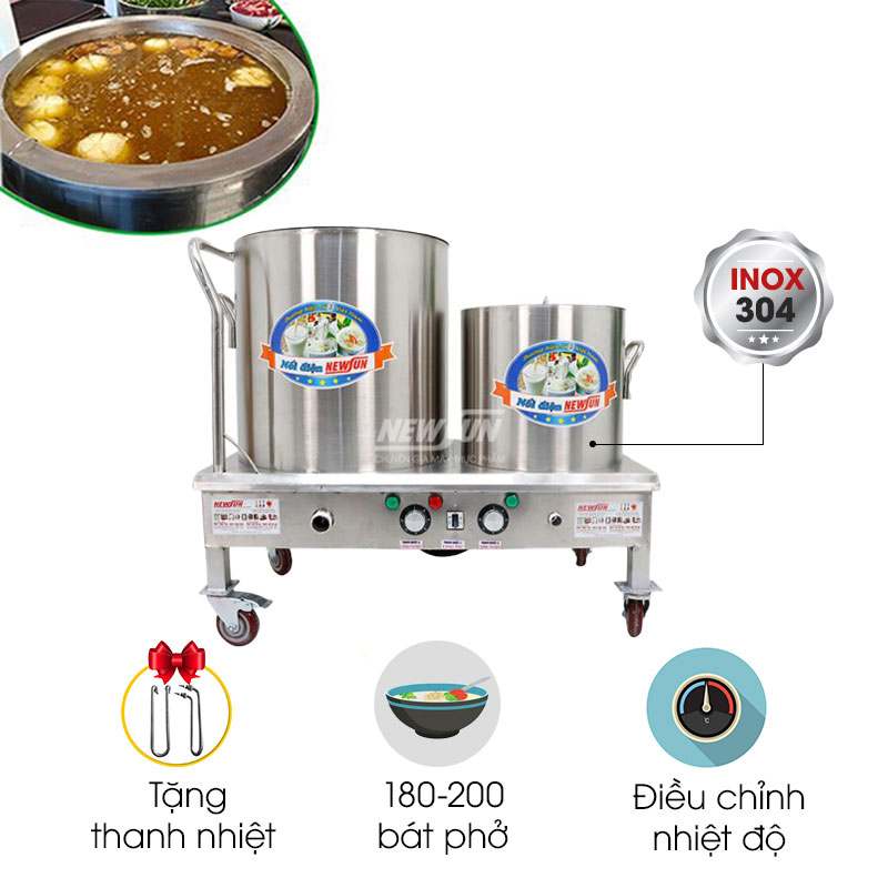 Bộ nồi nấu phở đôi 30-80L
