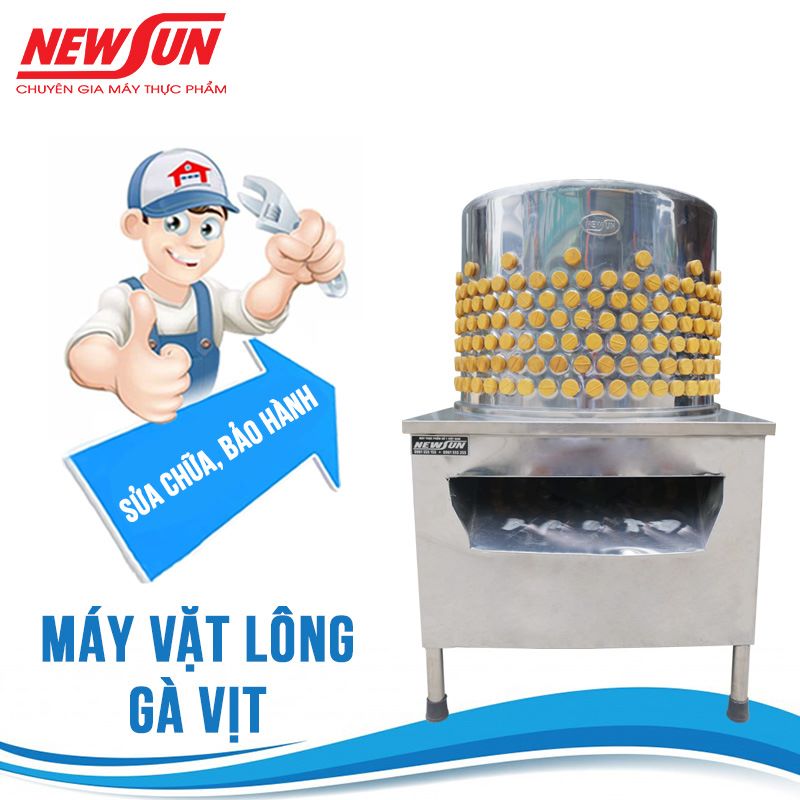 Dịch vụ bảo hành bảo trì sửa chữa máy vặt lông gà vịt NEWSUN