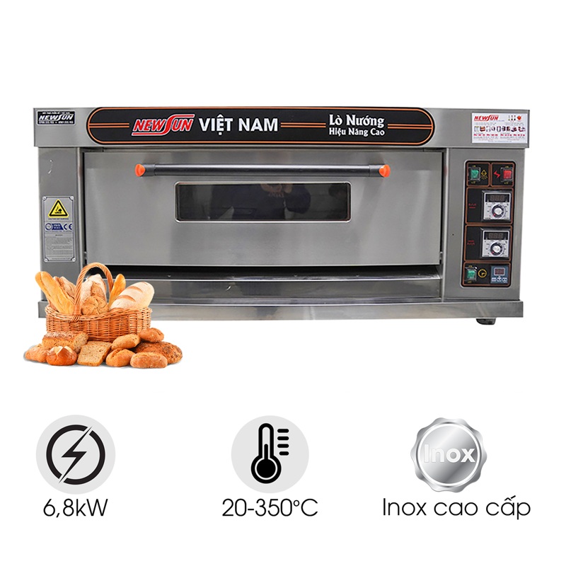 Lò nướng bánh NEWSUN 1 tầng 2 khay XYF-1KA-T (bảng điều khiển cơ)