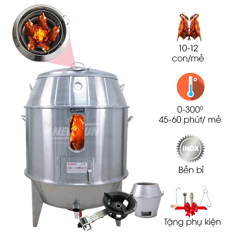 Lu quay vịt inox phi 90 có ô kính