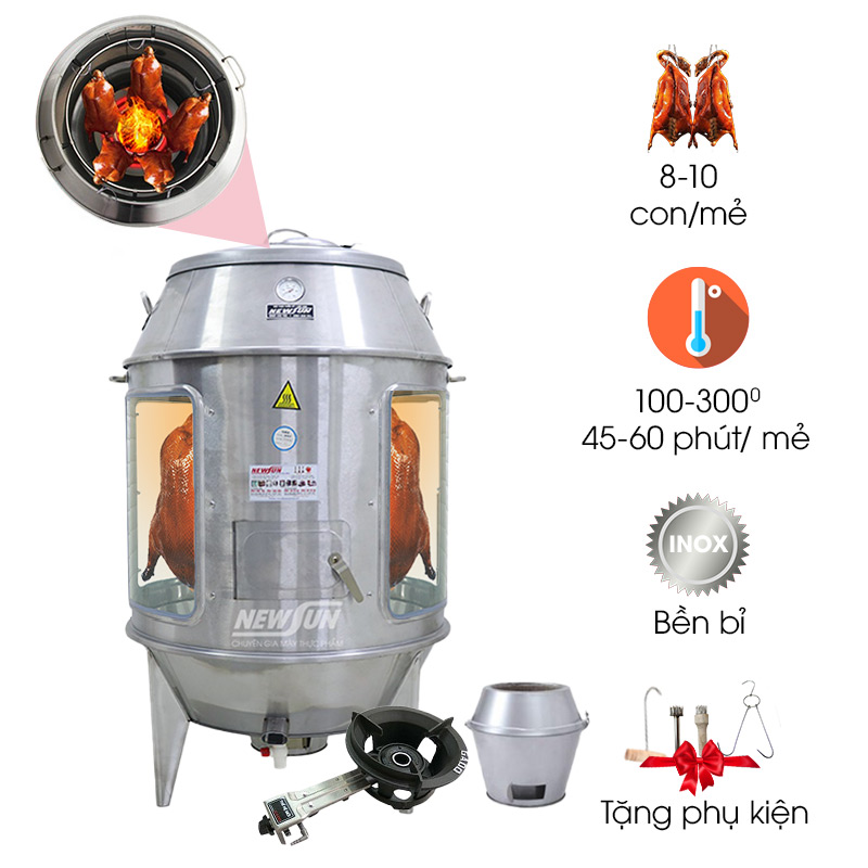 Lò quay vịt có kính phi 80cm