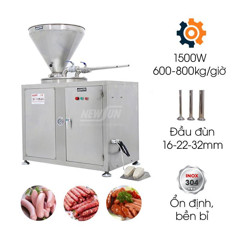 Máy đùn xúc xích lạp xưởng tự động liên tục HE(GC)-50 (2 ống đùn)