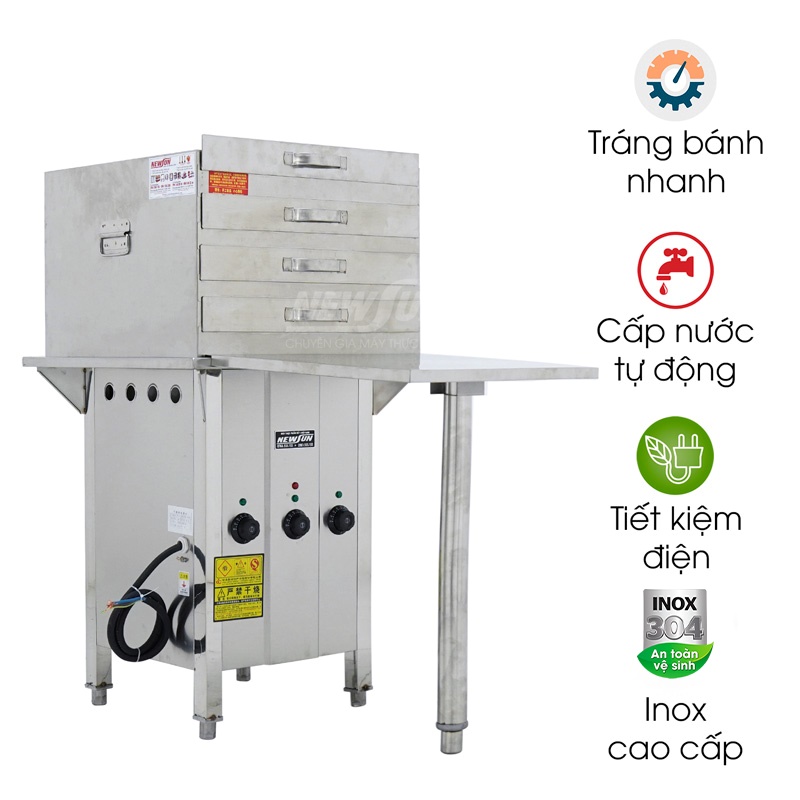Máy tráng bánh cuốn bằng khay dùng điện (40×45)cm