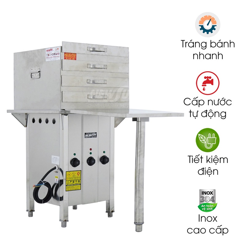 Máy tráng bánh cuốn bằng khay dùng điện (40×50)cm