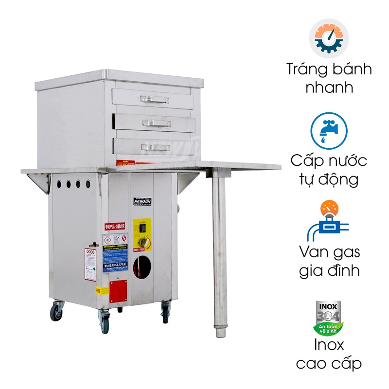 Máy tráng bánh cuốn bằng khay dùng gas (40×45)cm