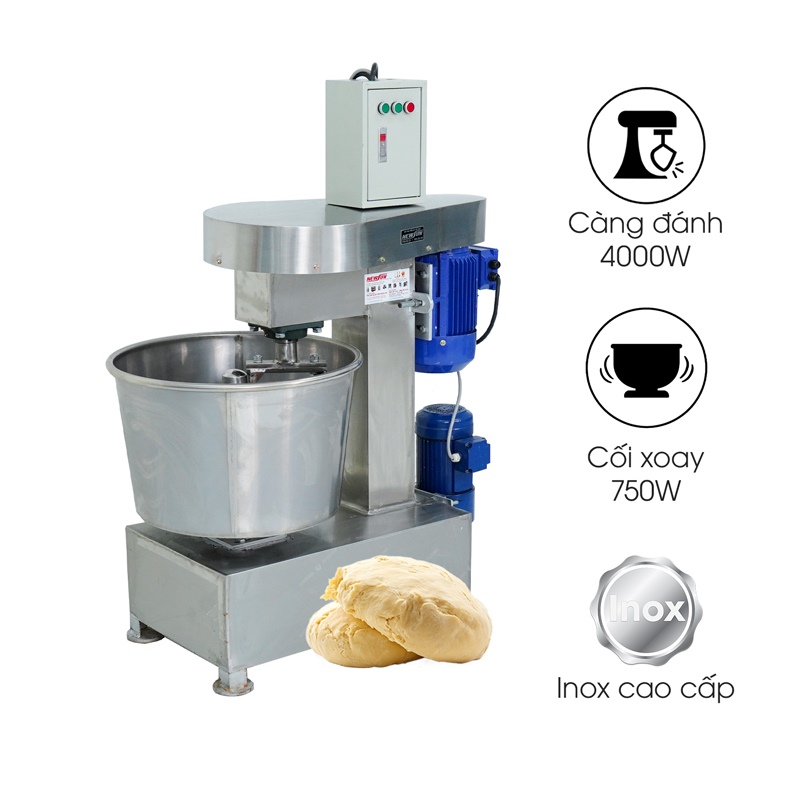 Máy trộn bột mì Việt Nam 20kg/mẻ (Khung inox)