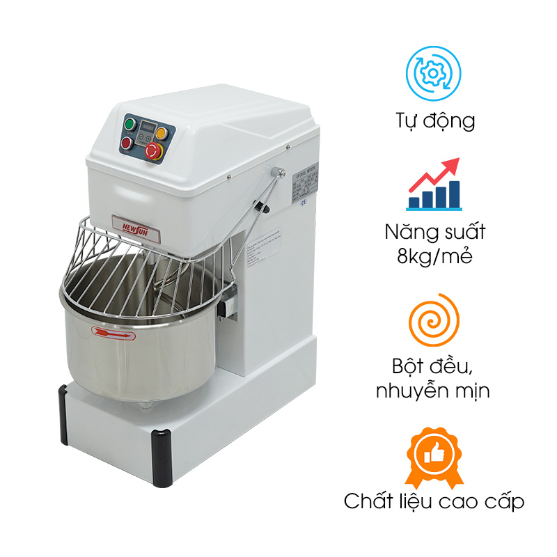 Máy trộn bột mì NEWSUN HS-20 8kg/mẻ (càng xoắn ốc)
