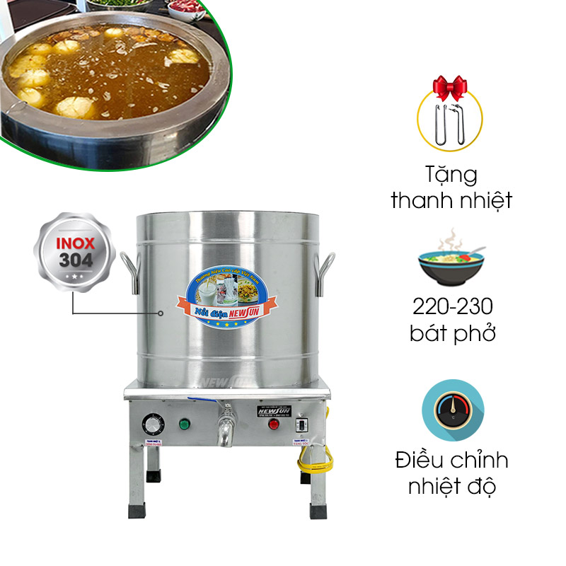Nồi nấu phở điện liền nồi 100L