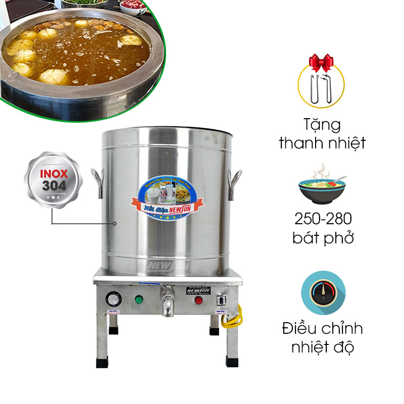 Nồi nấu phở điện liền nồi 120L