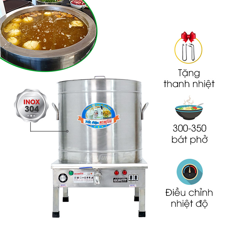 Nồi nấu phở điện liền nồi 150L
