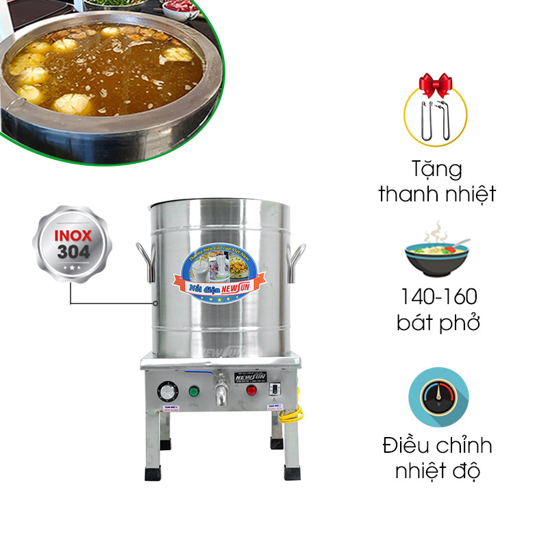 Nồi nấu phở điện liền nồi 60L