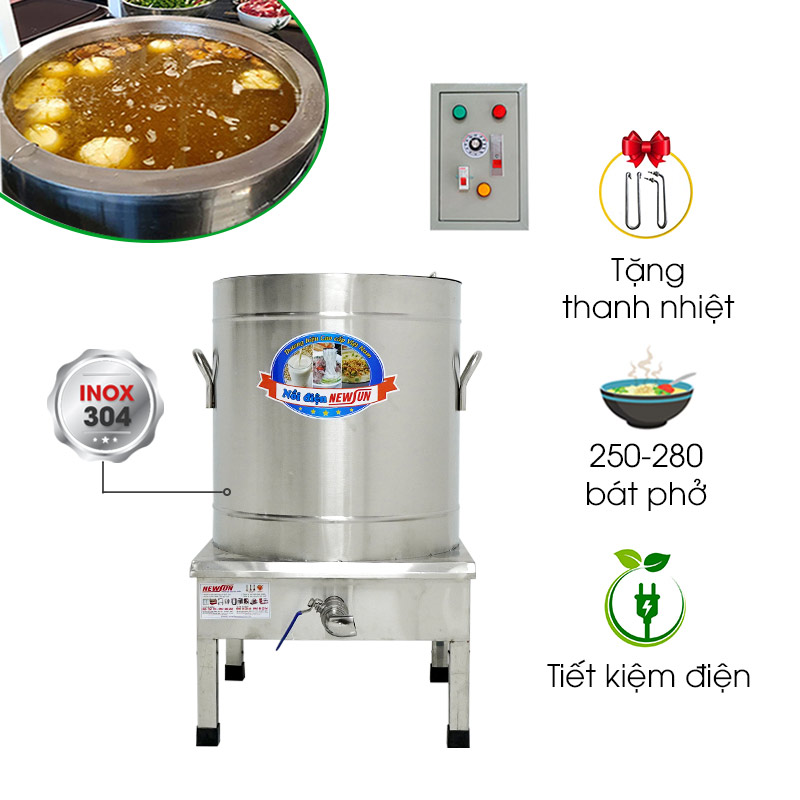 Nồi nấu phở tủ điện rời 120L