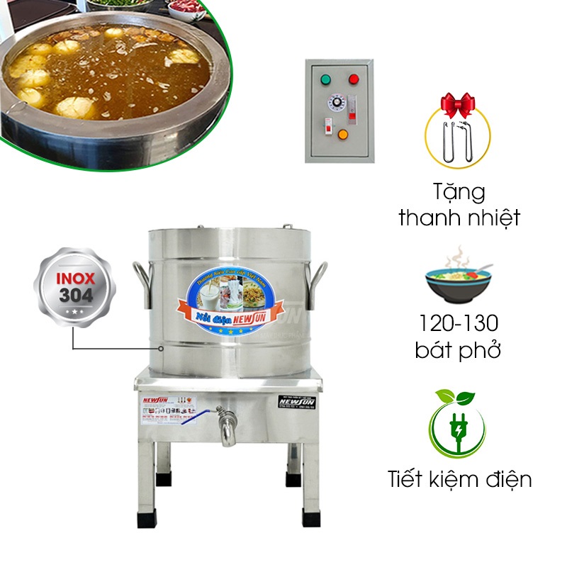 Nồi nấu phở tủ điện rời 50L