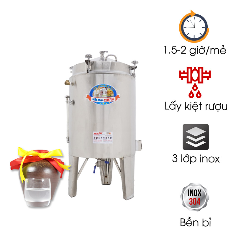 Nồi nấu rượu inox 10kg/mẻ