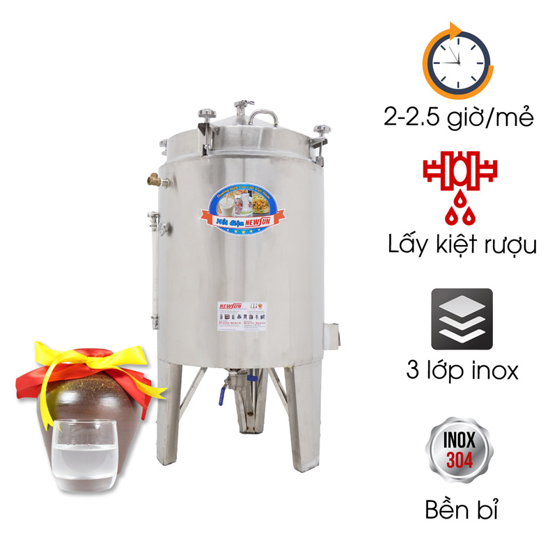 Nồi nấu rượu inox 20kg/mẻ