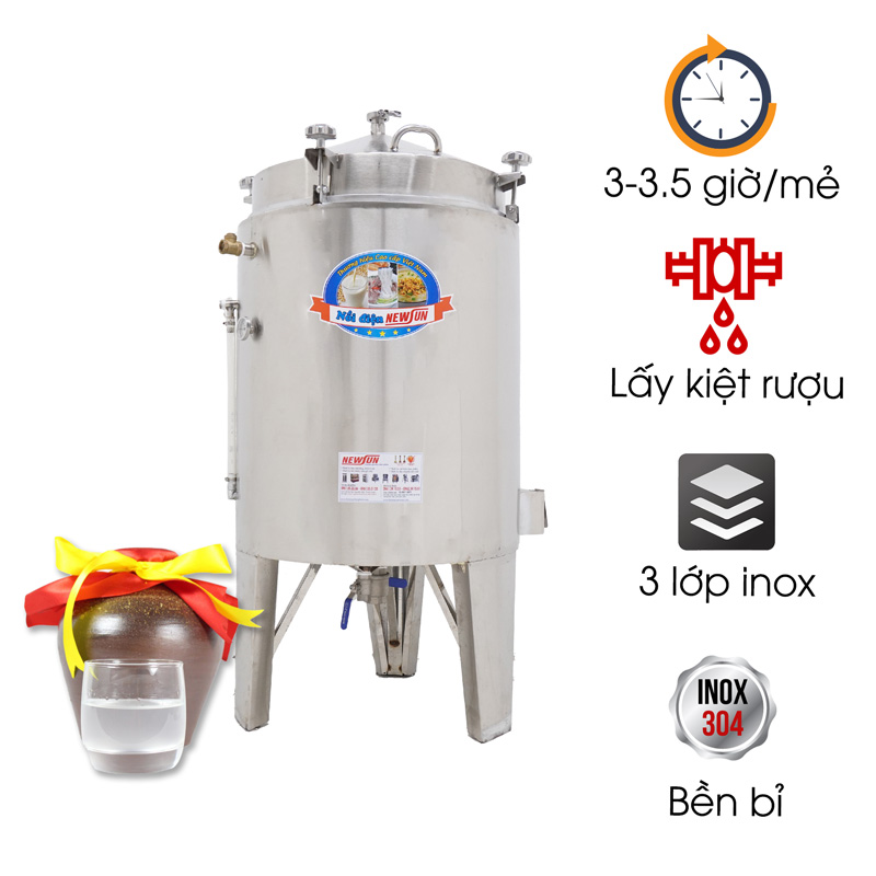 Nồi nấu rượu inox 40kg/mẻ