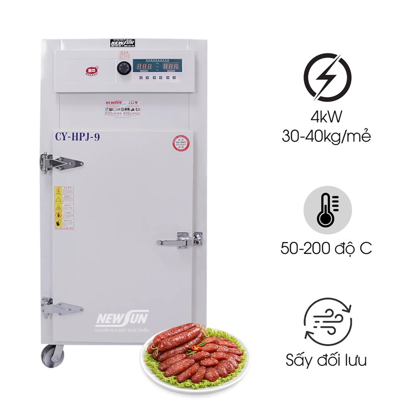 Tủ sấy lạp xưởng 12 khay (30-40kg/mẻ)