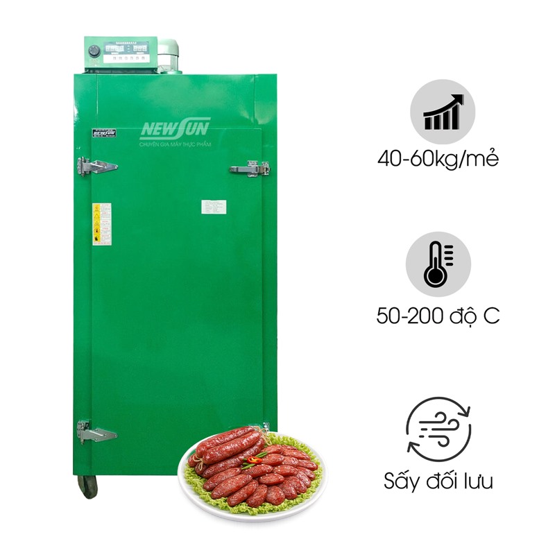 Tủ sấy lạp xưởng 16 khay (40-60kg/mẻ)