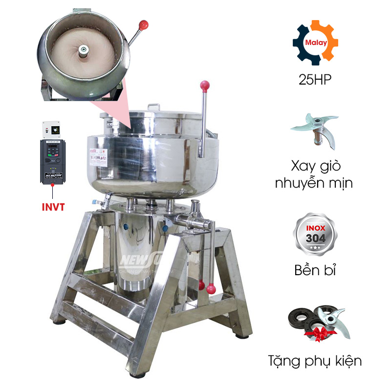 Máy xay giò chả sản lượng lớn 50kg/mẻ