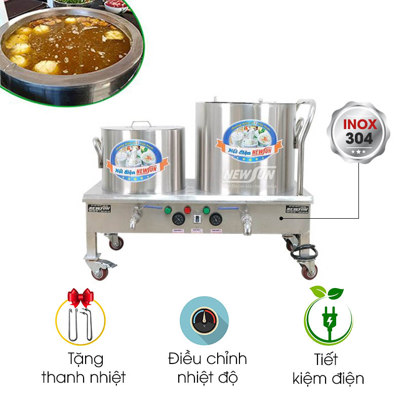Bộ 2 nồi nấu phở chung bệ