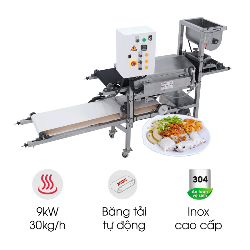 Máy tráng bánh cuốn, bánh ướt tự động 30kg/giờ