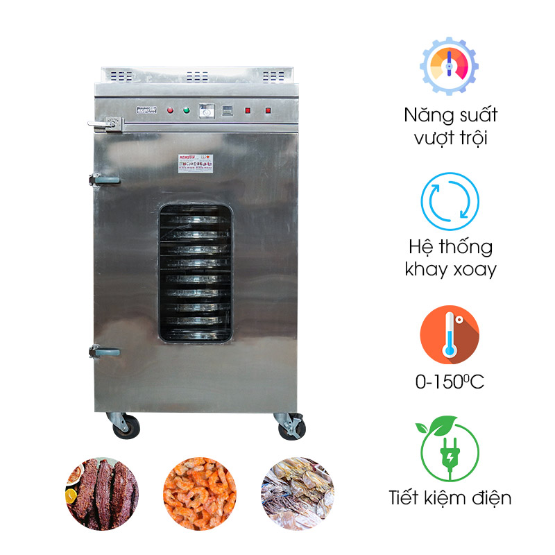 Tủ sấy thực phẩm 12 khay xoay Việt Nam