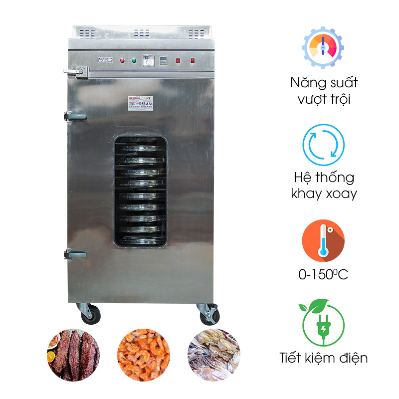 Tủ sấy thực phẩm 16 khay xoay Việt Nam