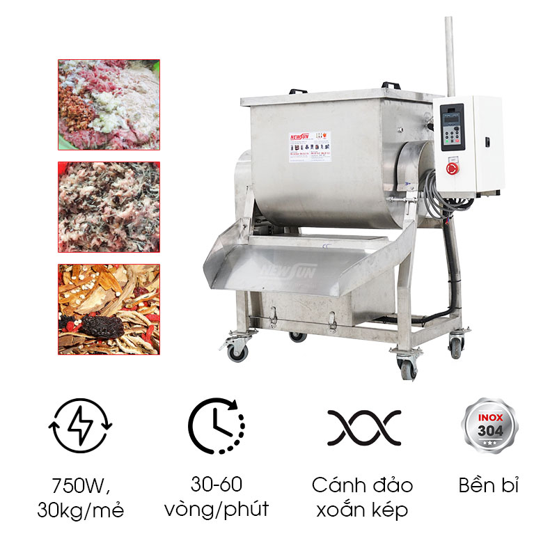 Máy trộn thực phẩm nằm ngang NS80A (chỉnh tốc độ)