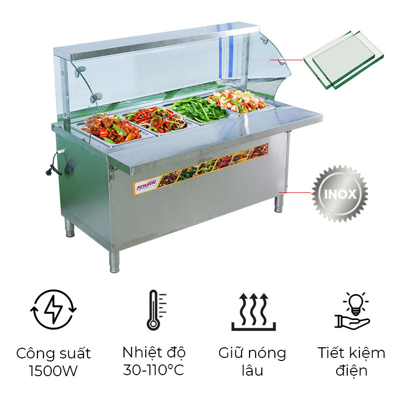 Tủ hâm nóng thức ăn kính cong KC-1500