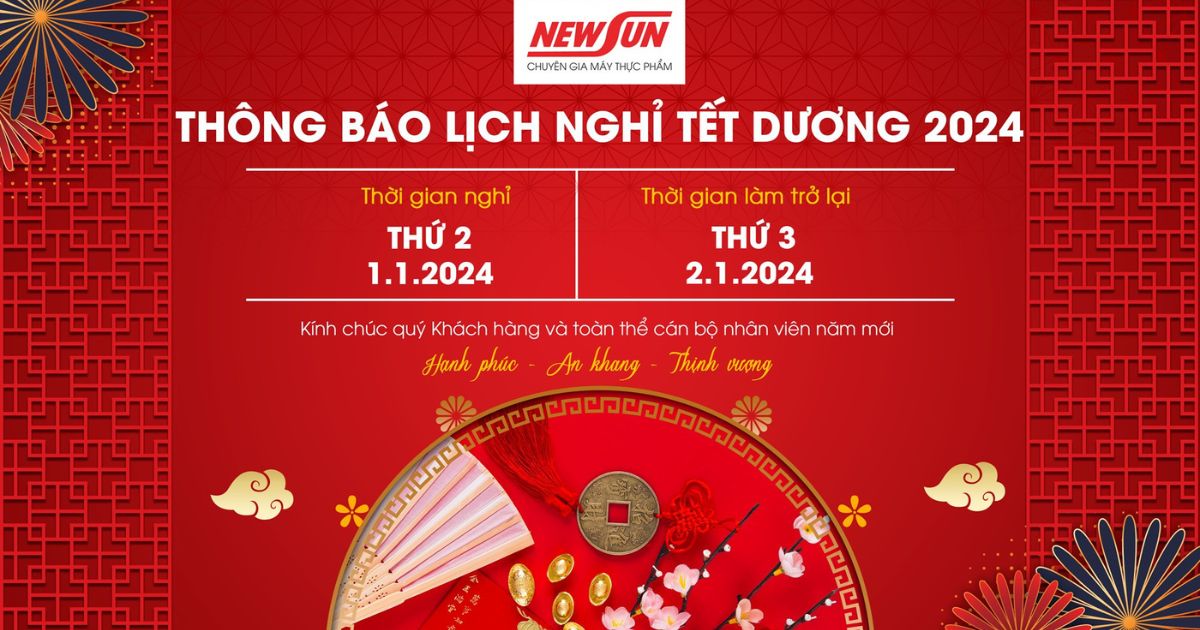 Điện máy NEWSUN Thông Báo Lịch Nghỉ Tết Dương 2024