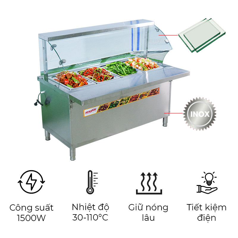 Tủ hâm nóng thức ăn kính cong KC-1200