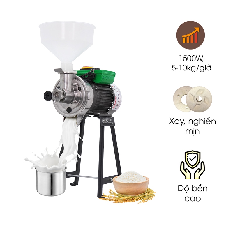 Máy xay bột gạo nước 1,5kW (chân thép)