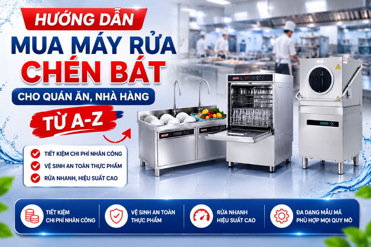Hướng dẫn mua máy rửa chén bát cho quán ăn, nhà hàng từ A-Z