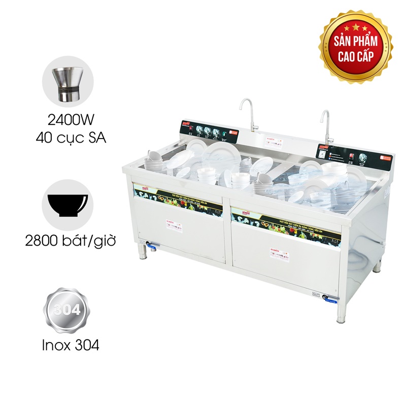 Máy rửa bát siêu âm cao cấp MRS-2000SS (chậu đôi)