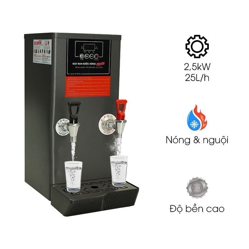 Máy đun nước nóng 25 lít/giờ SW-2 kèm lọc nước (bạc silver/đen titan)