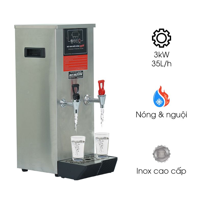 Máy đun nước nóng 35 lít/giờ SW-3 kèm lọc nước (bạc silver/đen titan)