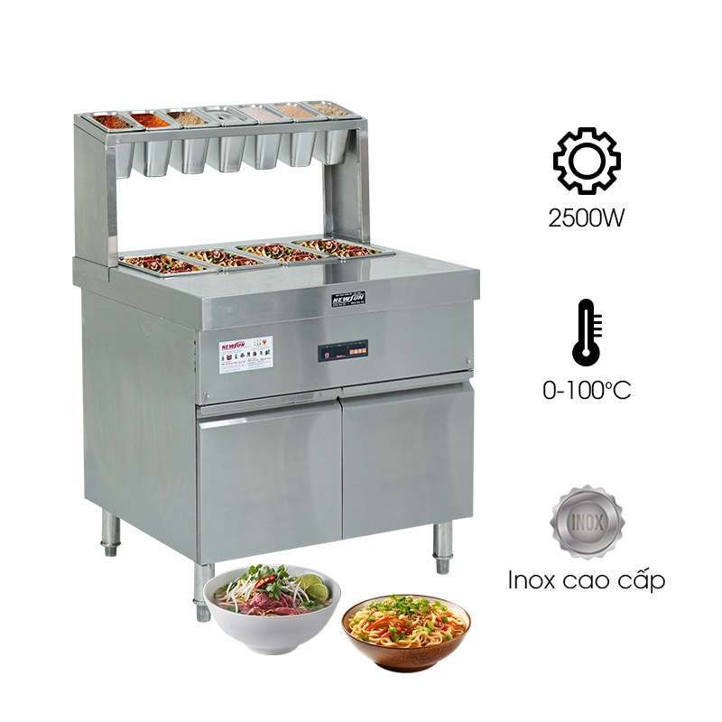Bàn sơ chế và giữ ấm nguyên liệu 11 khay BGA-NL